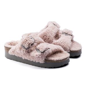 Birkenstock Papillio Arizona Big Buckle Shearling Crystal Womens Sz 40 Rose NEW